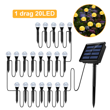 Solar LED Ball Stake Lights Outdoor Garden Light Pathway Landscape Decor Lamp