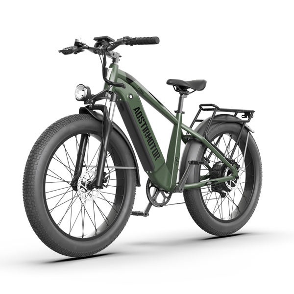AOSTIRMOTOR New Pattern King 26" 1000W Electric Bike 26in Fat Tire 52V15AH Removable Lithium Battery for Adults KING