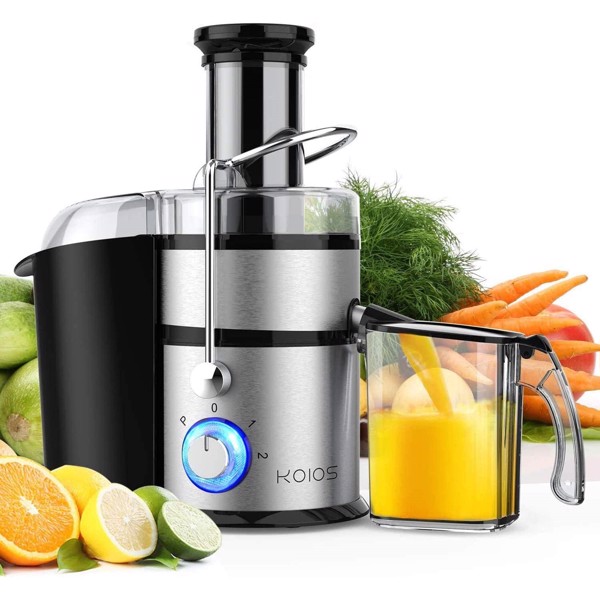 1300W KOIOS Centrifugal Juicer Machines, Juice Extractor with Extra Large 3inch Feed Chute, Titanium-Plated Filter, High Juice Yield, 3 Speeds Mode,Easy to Clean w/Brush, (FBA 发货，周末不发货)