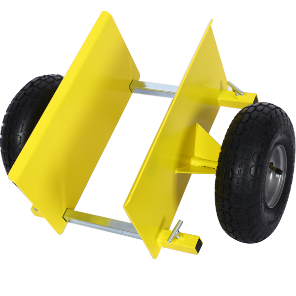 600lb Panel Dolly , 10in. Pneumatic Wheels,yellow