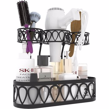 Hang Holder for Hair Dryer Metal Bathroom Storage Tool Organizer Accessory Basket Tray