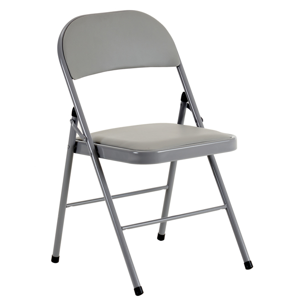 6pcs Elegant Foldable Iron & PVC Chairs for Convention & Exhibition Gray