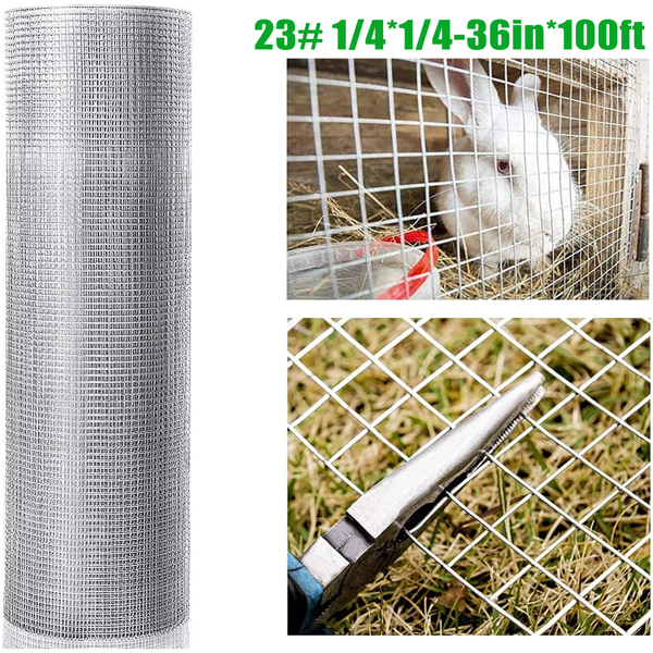 36inx100ft 1/4 in 23 Gauge Hardware Cloth Welded Cage Wire Chicken Fence mesh Rolls Square Chicken Wire Netting Raised Garden Rabbit Fence Snake Fencing Rodent Animals…