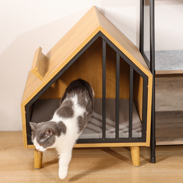 Cat House, Wooden Cat Condo Bed, Furniture for Cat and Small Dog House 