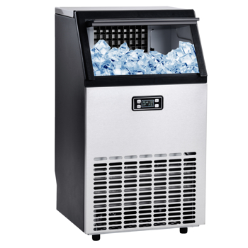 Freestanding Commercial Ice Maker Machine 100LBS/24H, Auto-Clean Built-in Automatic Water Inlet Clear Ice Cube Maker with Scoop, Ideal for Supermarkets Cafes Bakeries Bars Restaurants Home Office