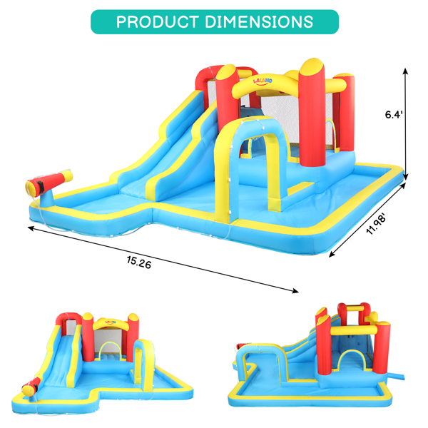 420D 840D Oxford Cloth Slide Pool Trampoline Red Yellow Blue Inflatable Castle