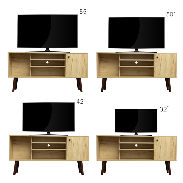 TV Stand Use in Living Room Furniture with 1 storage and 2 shelves Cabinet