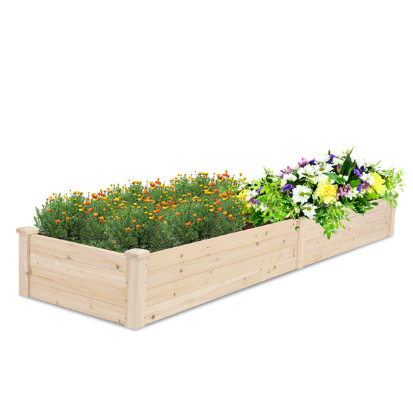 234*61*25.5cm Wooden Planting Frame Double Grid Ground Type