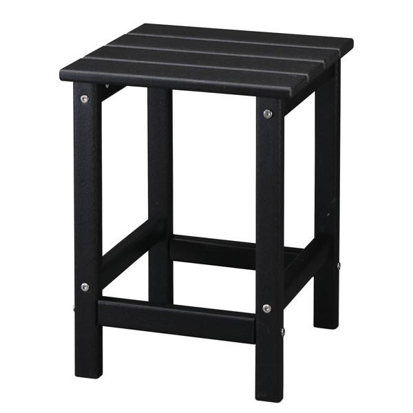 36*36*47cm Single Layer Square HDPE Side Table Black