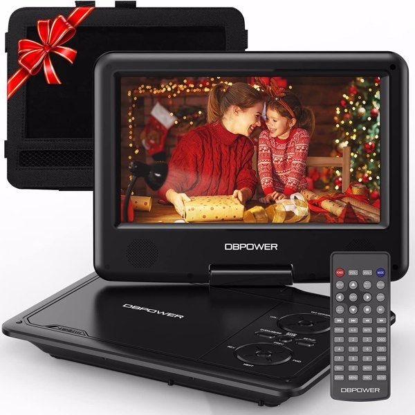 DBPOWER 11.5" Portable DVD Player, 5-Hour Built-in Rechargeable Battery, 9" Swivel Screen Region Free (Black) 周末不处理订单