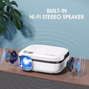 DBPOWER WiFi Mini Projector, 8500L WiFi Projector 1080P Full HD Supported & 240\\" Display Video Projector, Mini Portable Projector, RD-823 White 
