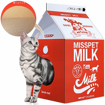 Cat Condo Scratcher Post Cardboard,milk carton(red)