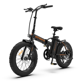 AOSTIRMOTOR Folding Electric Bicycle 500W Motor 20\\" Fat Tire With 36V/13Ah Li-Battery