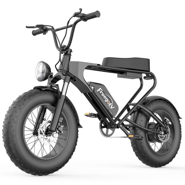 2024 Off Road Mountain Electric Bike 20'' Fat tires 1200W Powerful Motor （2 Version :orange seat /black seat, Random delivery)