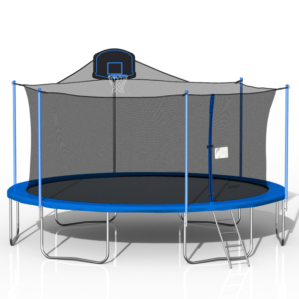 16FT TRAMPOLINE( BLUE ) WITH ENCLOSURE NET AND LADDER-METAL