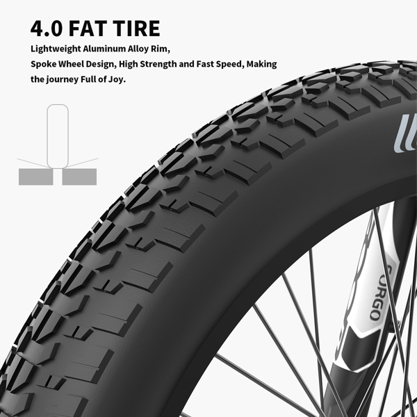 AOSTIRMOTOR Hot Fat Tire Adults Electric Bicycle 26 In. Electric Mountain Bike， All Terrain e-bike Ebike 48V 15AH ，S18