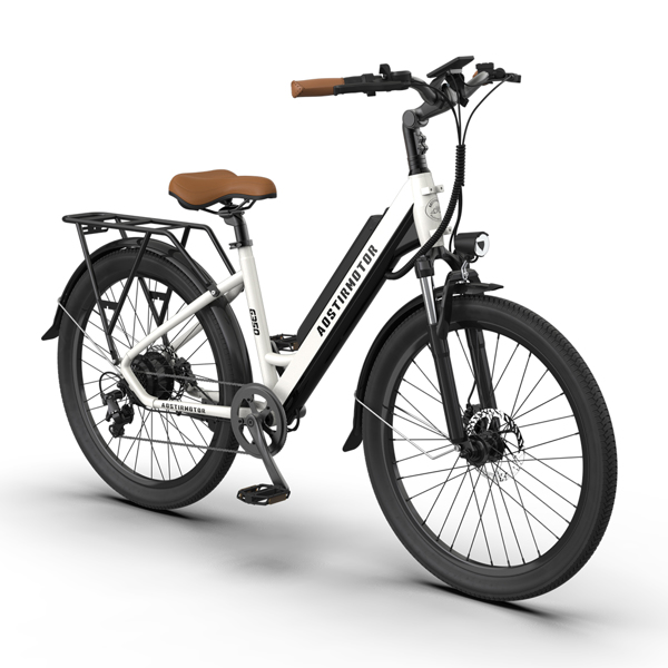 AOSTIRMOTOR 26" Tire 350W Electric Bike 36V 10AH Removable Lithium Battery City Ebike for Adults Girls G350 New Model 