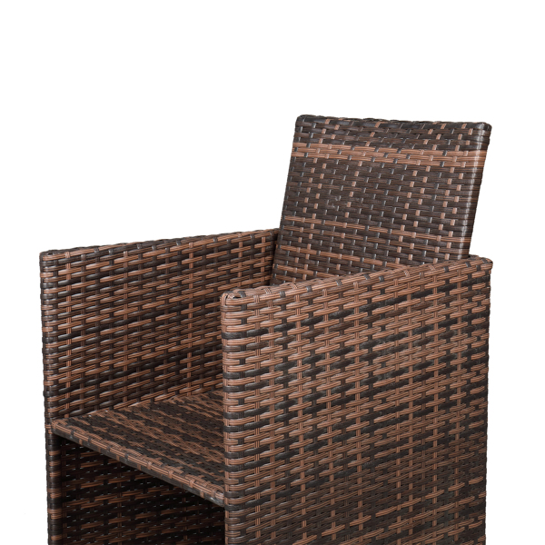 Nine-Piece Table And Chair Set-1 (1/3) Brown Gradient