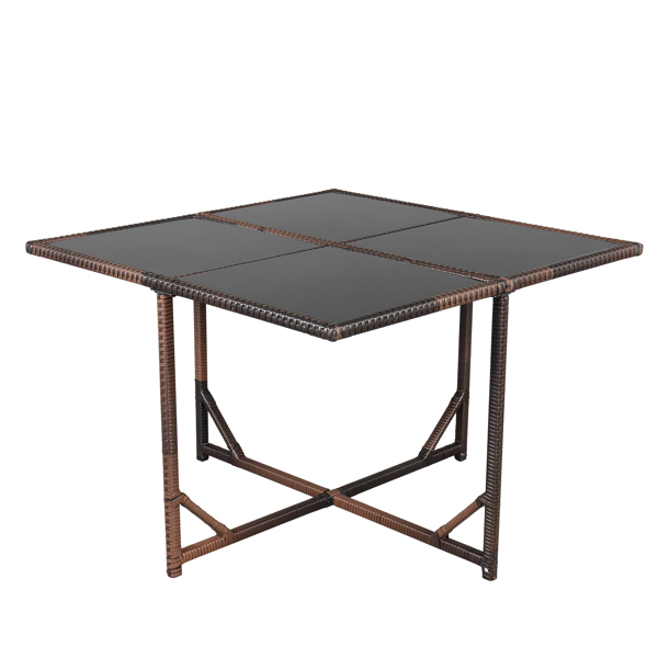 Nine-Piece Table And Chair Set-1 (1/3) Brown Gradient