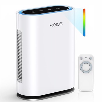 KOIOS Home Air Purifier for Large Room up to 2100 sq.ft, Upgraded H13 True HEPA Filter, UV Light, Ionic Air Cleaner with Air Quality Sensors, GL-FS32 White