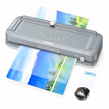 Laminator, A4 Laminator Machine, WORIKIZE Thermal Laminator with Laminating Sheets 20 Pouches for Home Office School, OL188 Gray, Shipped from FBA