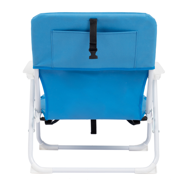 56*60*63cm  Load-Bearing 100kg Blue Oxford Cloth White Iron Frame Beach Chair