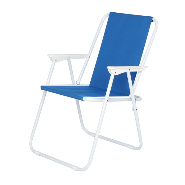 Oxford Cloth Iron Outdoor Beach Chair Blue 