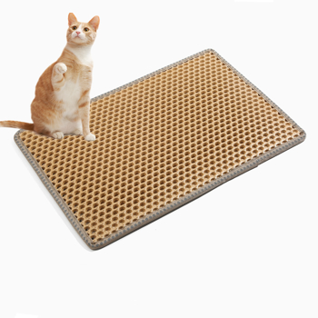 Cat Litter Mat, Kitty Litter Trapping Mat, Double Layer Mats with MiLi Shape Scratching design, Urine Waterproof, Easy Clean, Scatter Control  21\\" x 14\\"  Yellow