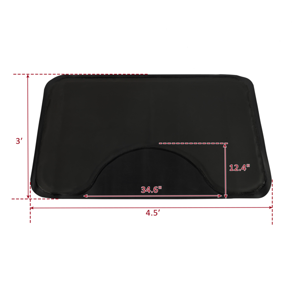 3′x 4.5′x 1/2" Beauty Salon Square Anti-fatigue Salon Mat (Square Outside And Round Inside) Black