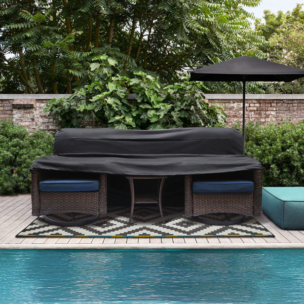 Outdoor Furniture Sets Cover, Durable and Waterproof 420D Oxford Cloth Patio Conversation Sofa Cover,93.7"Lx 35.8"W x 39.7"H,Black