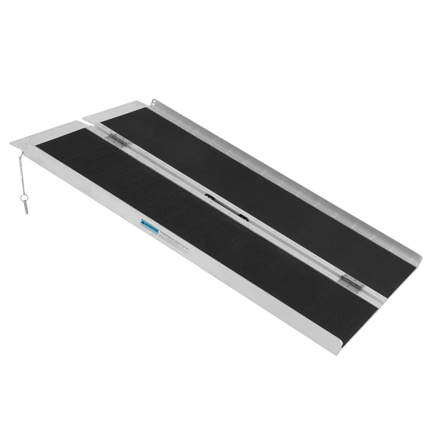 Non-Skid Wheelchair Ramp 4FT, Threshold Ramp with a Non-Slip Surface, Portable Aluminum Foldable Mobility Scooter Ramp, for Home, Steps, Stairs, Doorways, Curbs