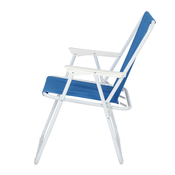 Oxford Cloth Iron Outdoor Beach Chair Blue 