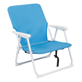 56*60*63cm  Load-Bearing 100kg Blue Oxford Cloth White Iron Frame Beach Chair