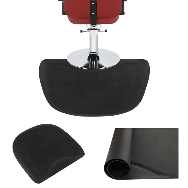 3.5′x 3.5′x 1/2" Beauty Salon Polygon Anti-fatigue Salon Mat (Polygon Outside And Round Inside) Black