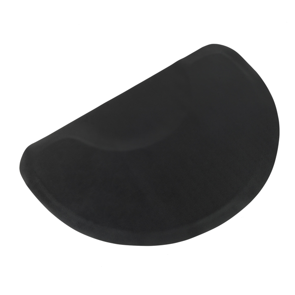 3′x 4.5′x 1/2" Beauty Salon Semicircle Anti-fatigue Salon Mat (Round Outside And Round Inside) Black