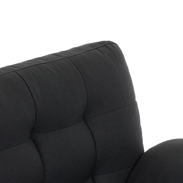U-shaped Soft-Covered Armrest Backrest Seat Pull Point Wooden Frame Iron Frame Black Feet Indoor Sectional Sofa  Dark Gray