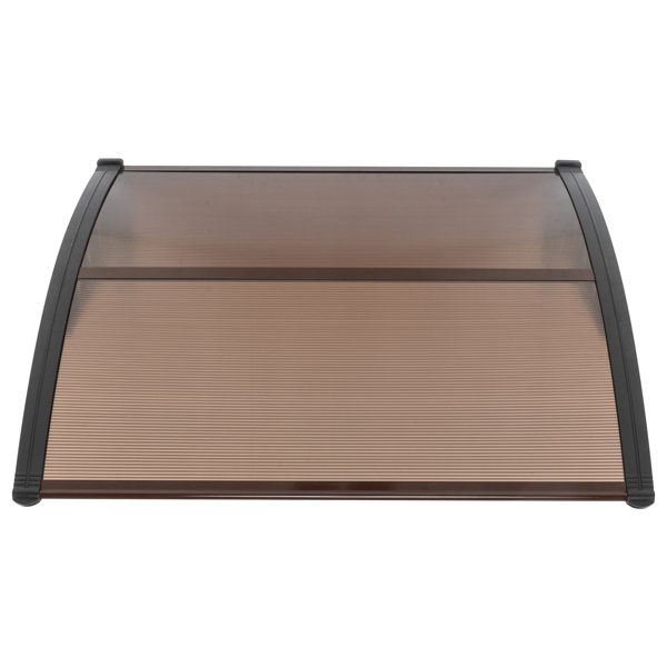100 x 96cm Household Application Door & Window Rain Cover Eaves Brown Board & Black Holder