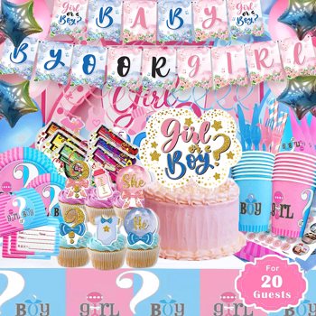 Gender Reveal Party Decorations, 339pcs Birthday Party Supplies Children Birthday Party Decorations for Children