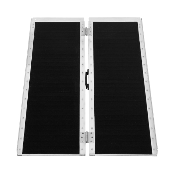 Non-Skid Wheelchair Ramp 4FT, Threshold Ramp with a Non-Slip Surface, Portable Aluminum Foldable Mobility Scooter Ramp, for Home, Steps, Stairs, Doorways, Curbs