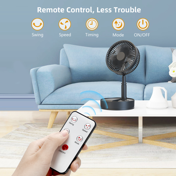  8-Inch Foldaway Oscillating Fan with Remote Control