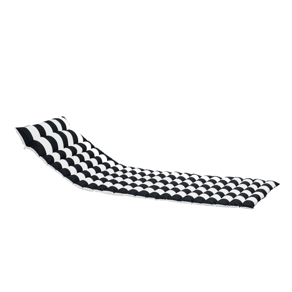 2 PCS Set Outdoor Lounge Chair Cushion Replacement Patio Seat Cushion ，BLACK-WHITE Stripe [Sale to Temu is Banned.Weekend can not be shipped, order with caution]
