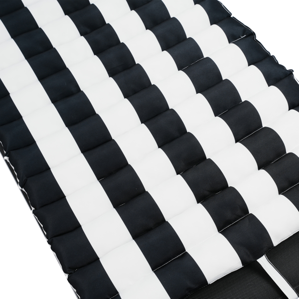 2 PCS Set Outdoor Lounge Chair Cushion Replacement Patio Seat Cushion ，BLACK-WHITE Stripe [Sale to Temu is Banned.Weekend can not be shipped, order with caution]