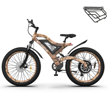 AOSTIRMOTOR 26\\" 1500W Electric Bike Fat Tire 48V 15AH Removable Lithium Battery for Adults S18-1500W