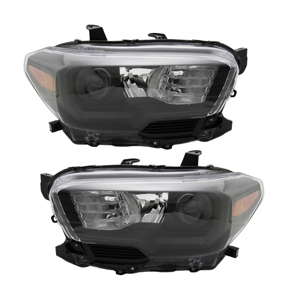 For SET 2016 2017 2018 2019 Tacoma Headlights Headlamps W/ O LED DRL Left   Right