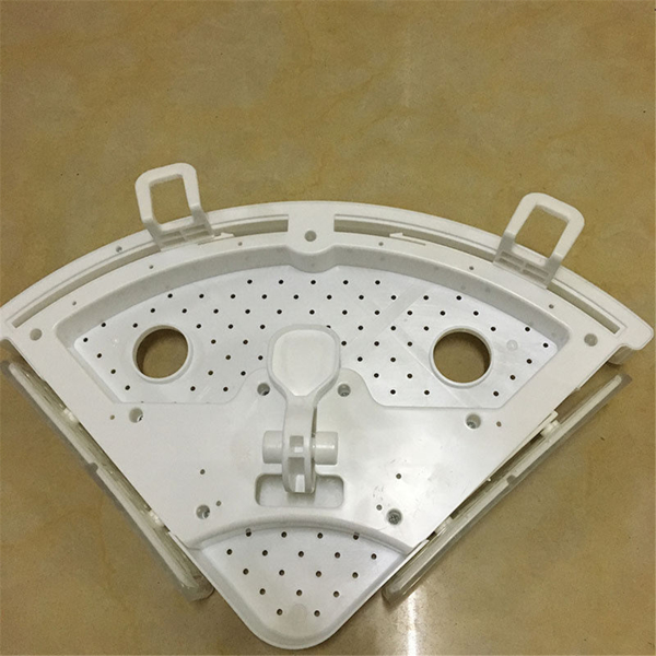 浴室墙角货架整理器，厨房角存储架无标记货架，带挂钩，易于安装(白色，一种尺寸)-7