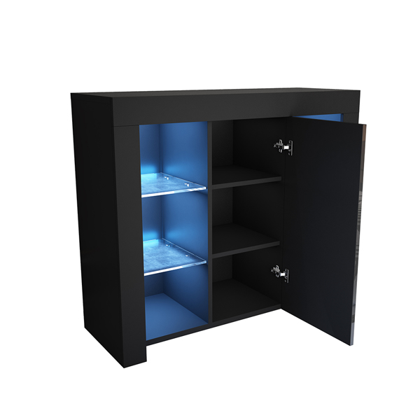 94cm Black Sideboard Cupboard Display Cabinet RGB LED 