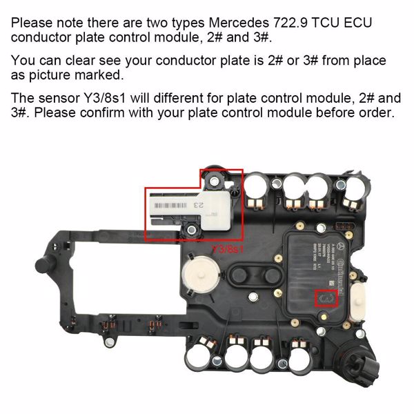 Transmission Control Module Sensor Y3/8s1 For Mercedes-Benz 7G 722.9 TCU Plate A/CL/CLC/CLK/CLS/E/G/GL/GLK/ML/R/S/SL/SLK Class