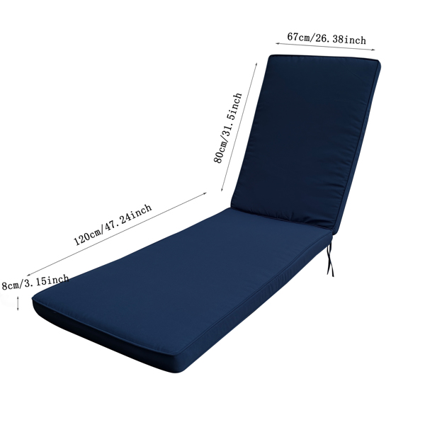 Outdoor Lounge Chair Cushion Replacement Patio Funiture Seat Cushion Chaise Lounge Cushion，NAVY BLUE [Sale to Temu is Banned.Weekend can not be shipped, order with caution]