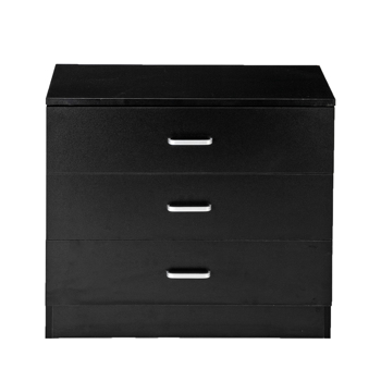 FCH Modern Simple 3-Drawer Table Nightstand Dresser Black