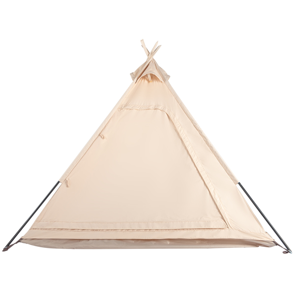 225*225*205cm Triangle Cotton White Mesh Camping Tent Khaki